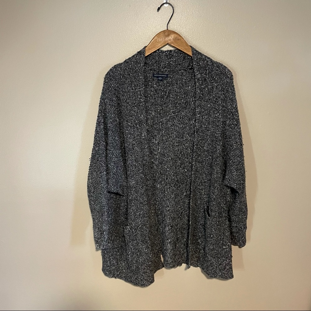 American Eagle Grey Open Knit Cardigan